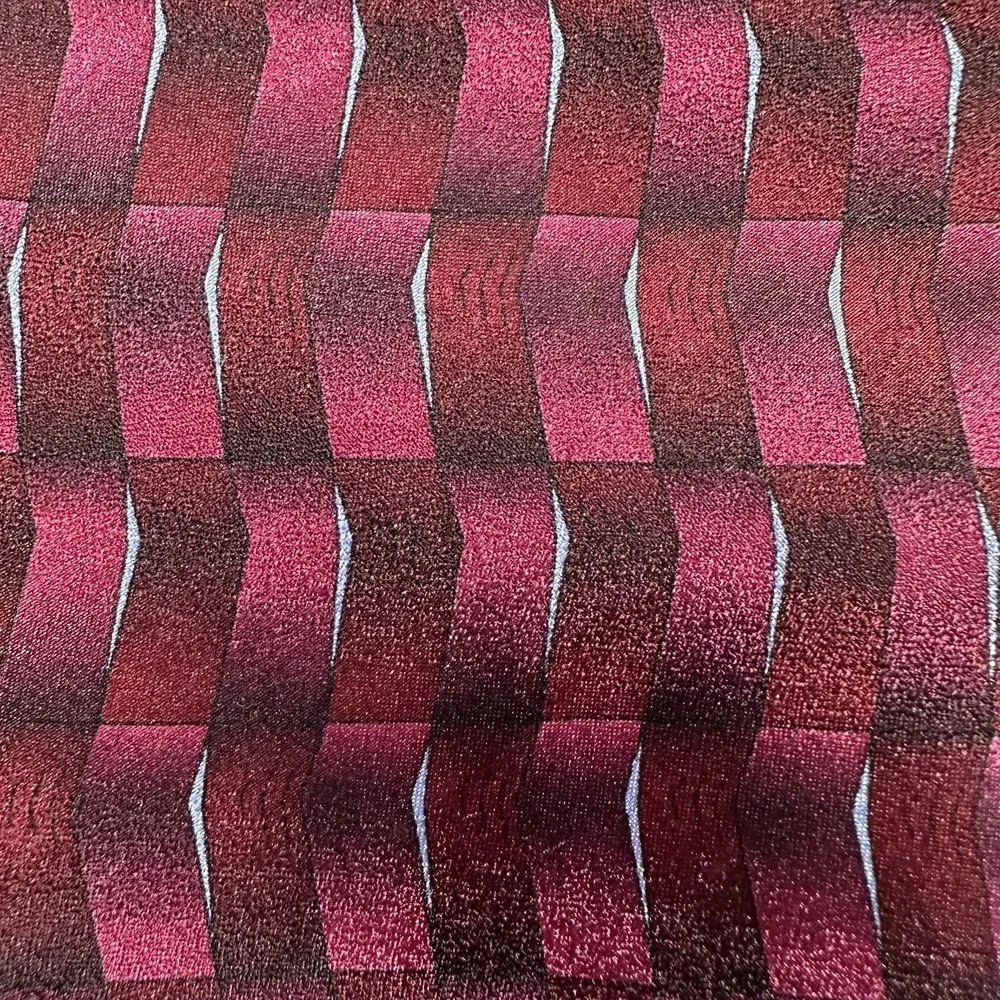 Vintage Grateful Dead 'Jahrhundert Hall 17th Set' Burgundy Geometric Tie 1996